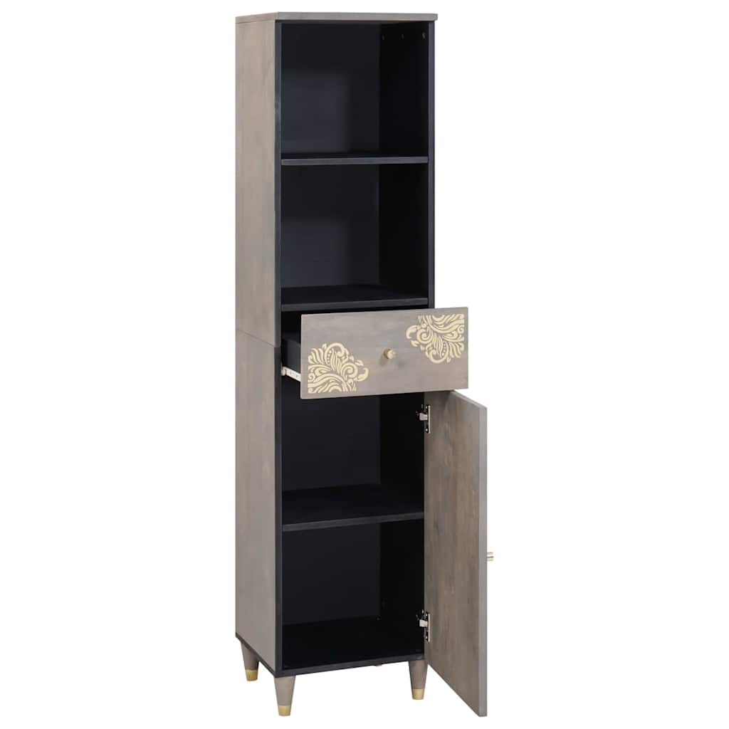 vidaXL Dressoir met lade Grijs 38 x 33.5 x 160 cm Massief mangohout