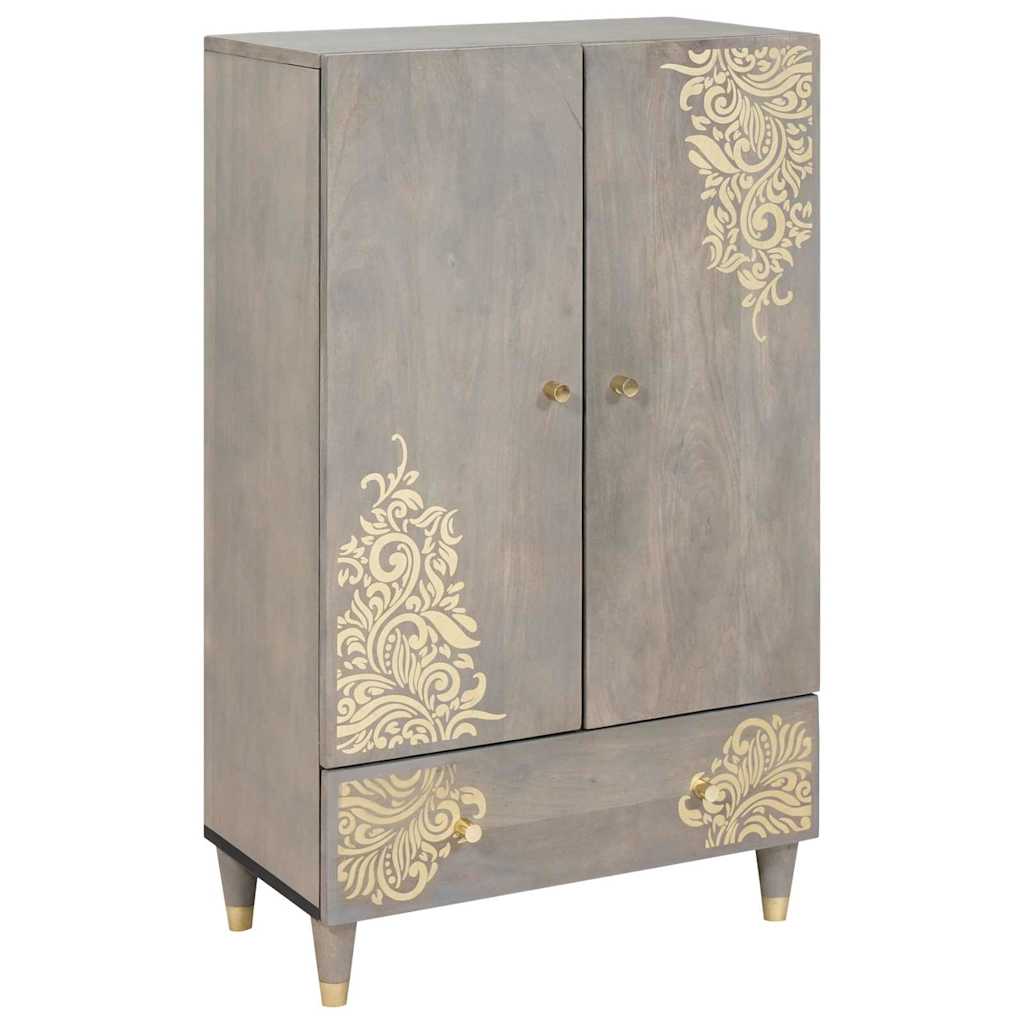 Highboard Šedá a zlatá 60 x 33.5 x 100 cm Mangový masív 4018802