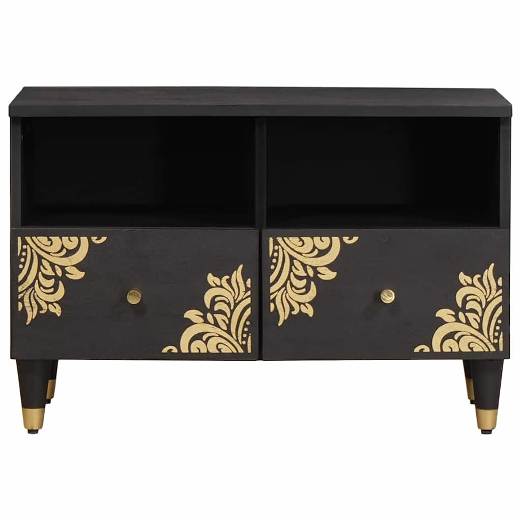 Thumbnail - vidaXL TV-Schränk mit Regal Schwarz 70 x 33 x 46 cm Massivholz Mango