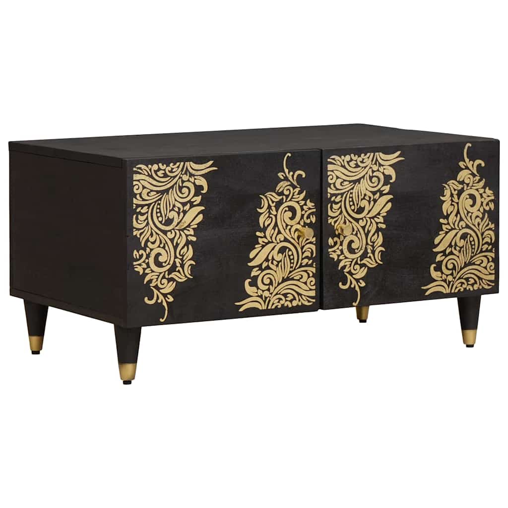Mobilă și Mobilier - Masă de cafea Negru 80 x 50 x 40 cm Lemn de mango solid