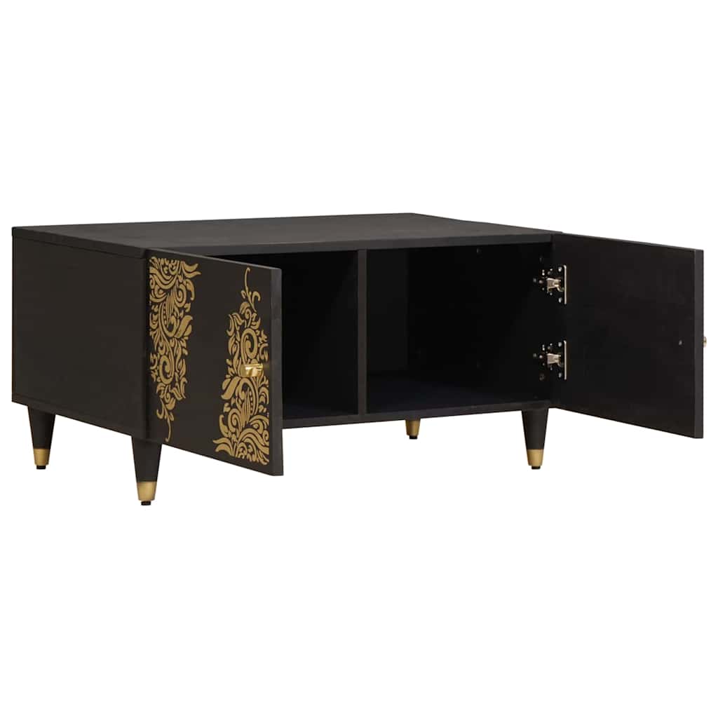 vidaXL Salontafel Zwart 80 x 50 x 40 cm Massief Mango Hout