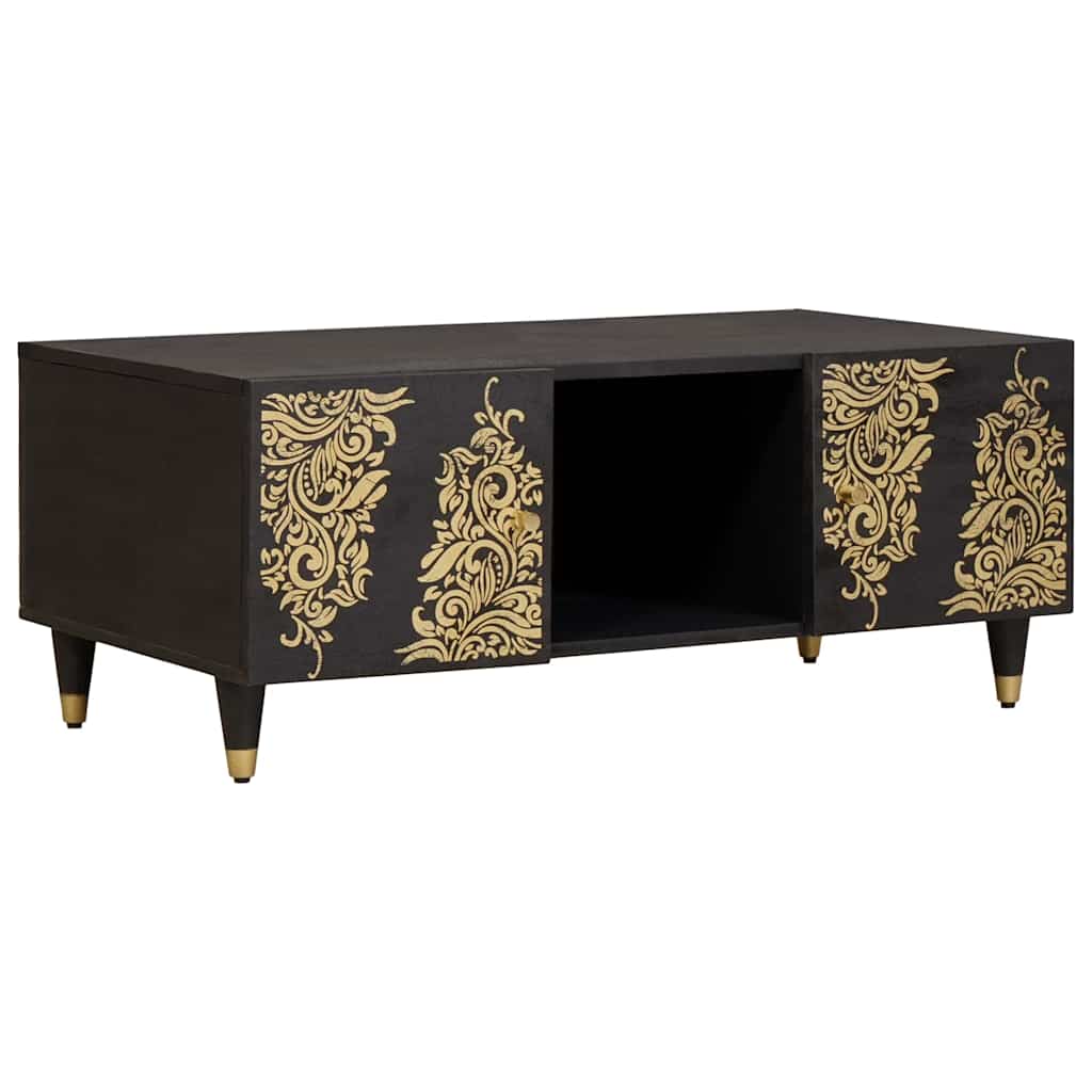 vidaXL Masă de cafea Negru 100 x 54 x 40 cm Lemn de mango solid