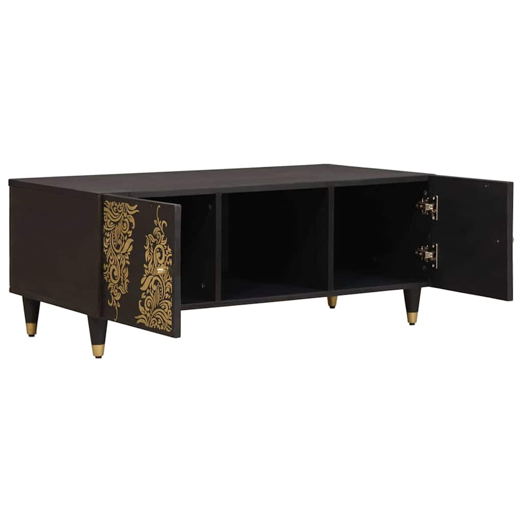 vidaXL Salontafel Zwart 100 x 54 x 40 cm Massief Mango Hout