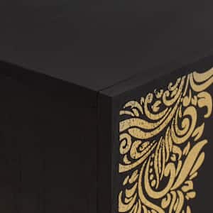 Televizní skříň Černá 105 x 33 x 46 cm Masivní mangové dřevo - obrázek 6