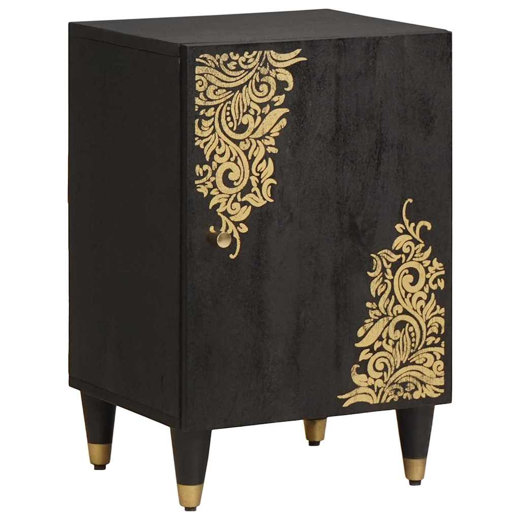 vidaXL Dulap de Baie cu ușă Negru 38 x 33 x 58 cm Lemn de mango solid