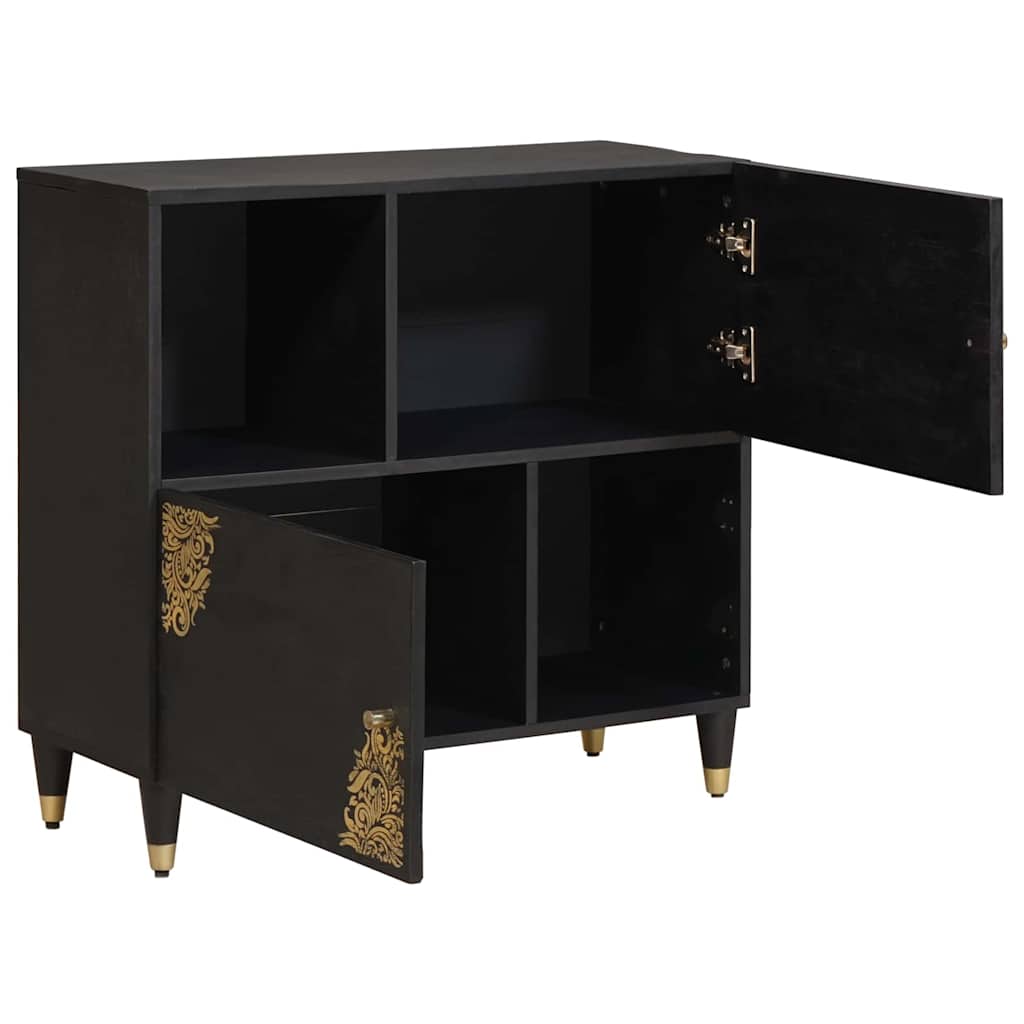 Thumbnail - vidaXL Sideboard mit Regal Schwarz 80 x 33 x 75 cm Massivholz Mango