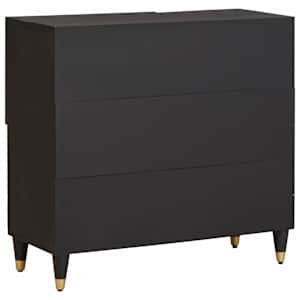Servírovací skříň Černá 80 x 33 x 75 cm Masivní mangové dřevo - obrázek 5