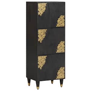 vidaXL K&otilde;rgushein riiuliga Must 40 x 33 x 110 cm Tugev mango puu