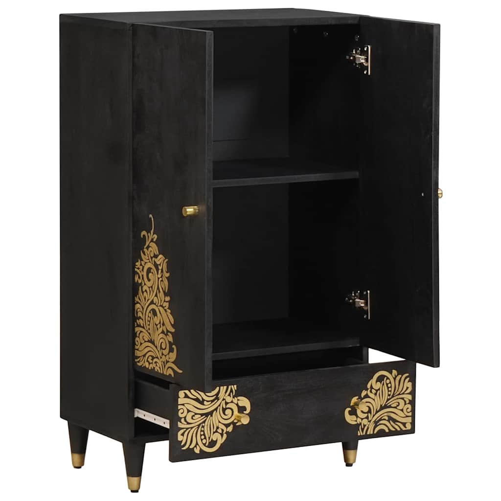 Thumbnail - vidaXL Highboard mit Regal Schwarz 60 x 33 x 100 cm Massivholz Mango