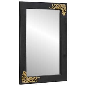 Ogledalo za kopalnico Črna in srebrna 70 x 50 x 2,5 cm
