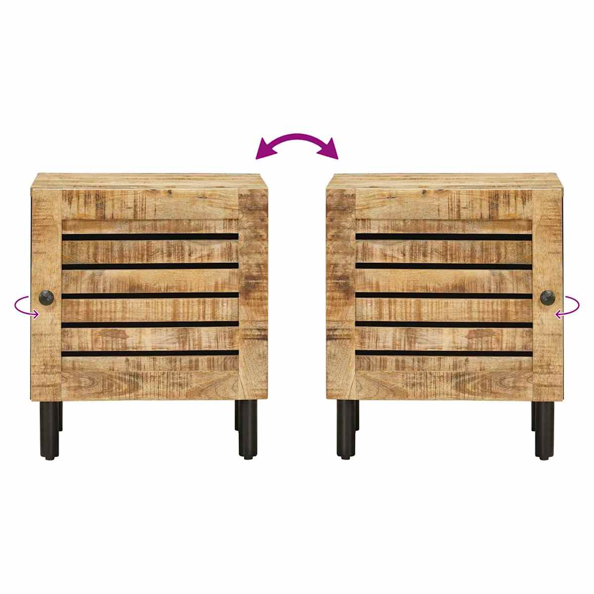 Sengebord Naturfarvet 40 x 33 x 46 cm Massivt mangotræ - Billede 8