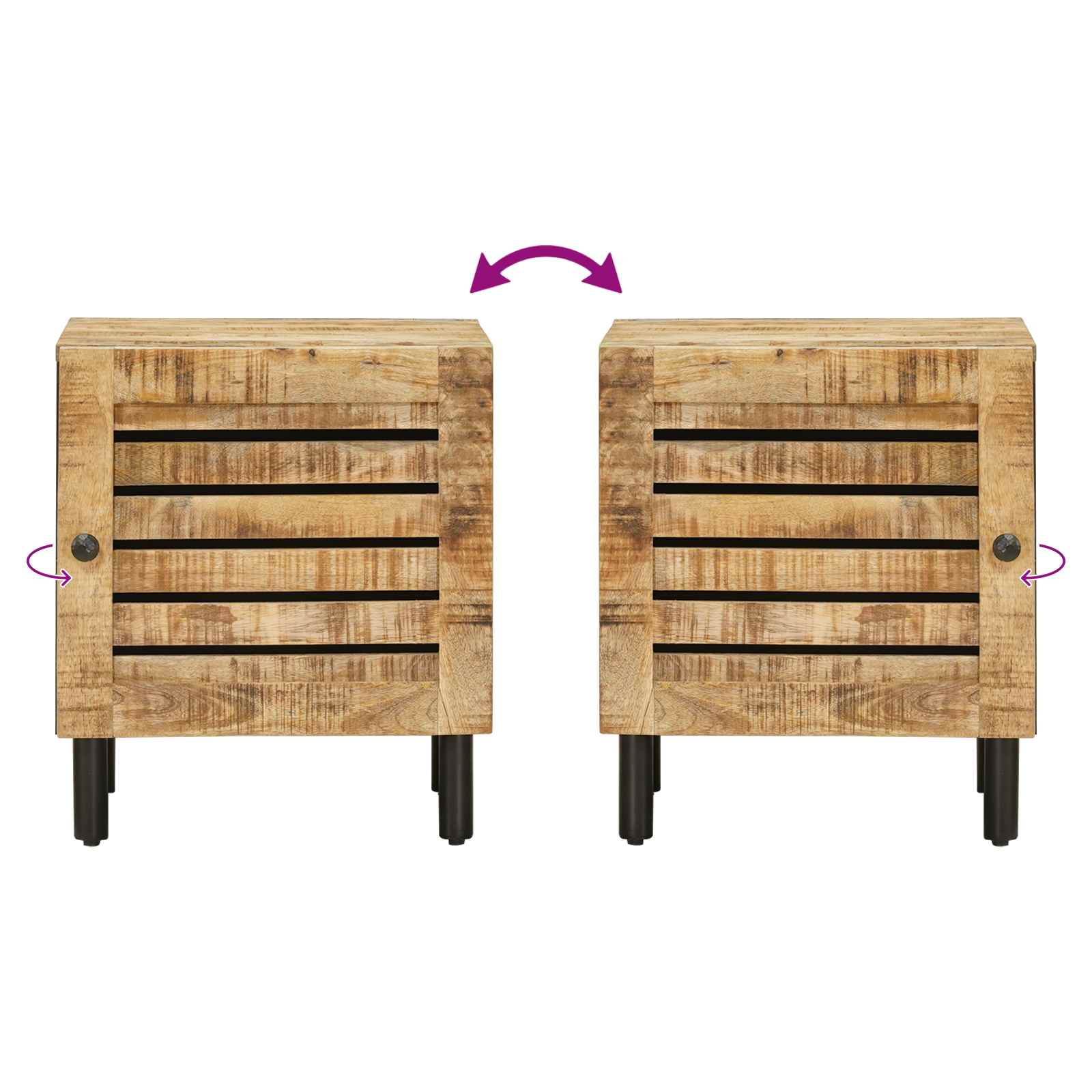 Nachtkastje 2 st Naturel 40 x 33 x 46 cm Massief Mango Hout image 8