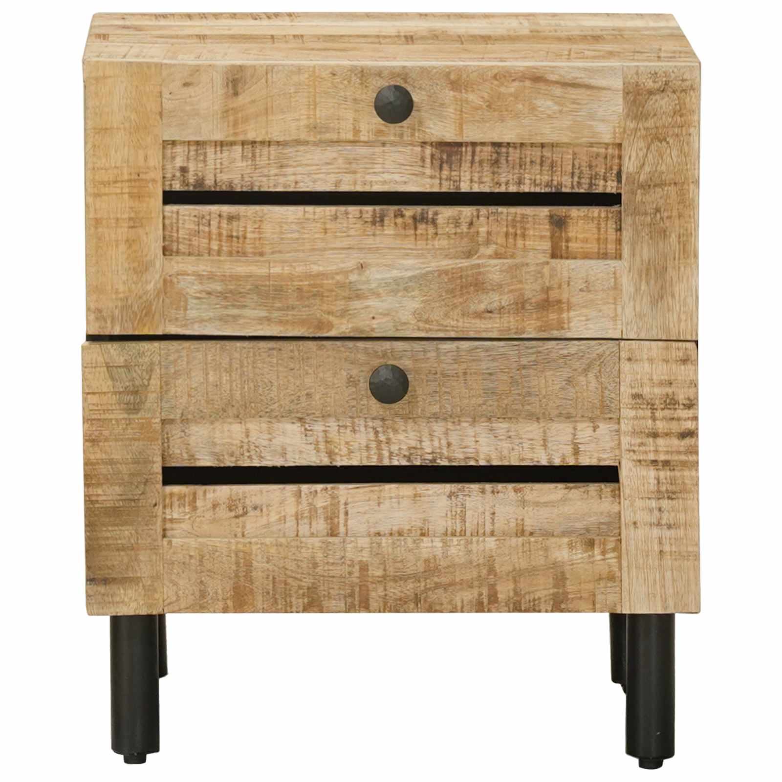 Nachtkastje 2 st Naturel 40 x 33 x 46 cm Massief Mango Hout image 4