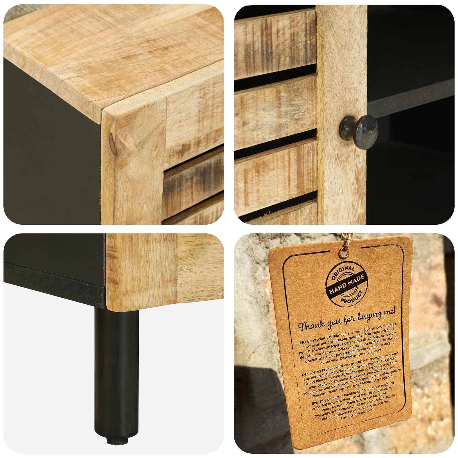 Opslagkasten Naturel 105 x 33 x 46 cm Massief Mango Hout image 7