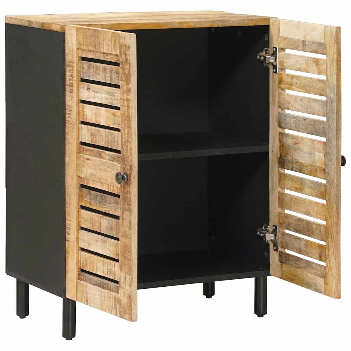 Opbevaringsskabe 60 x 33 x 75 cm Massivt mangotræ Naturfarvet - Billede 3