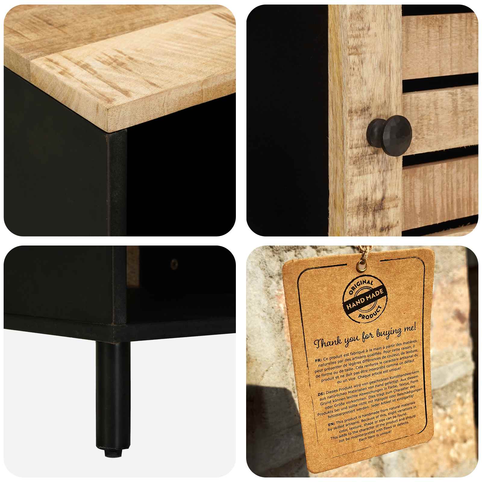 Salontafel Naturel 80 x 50 x 40 cm Massief Mango Hout image 7