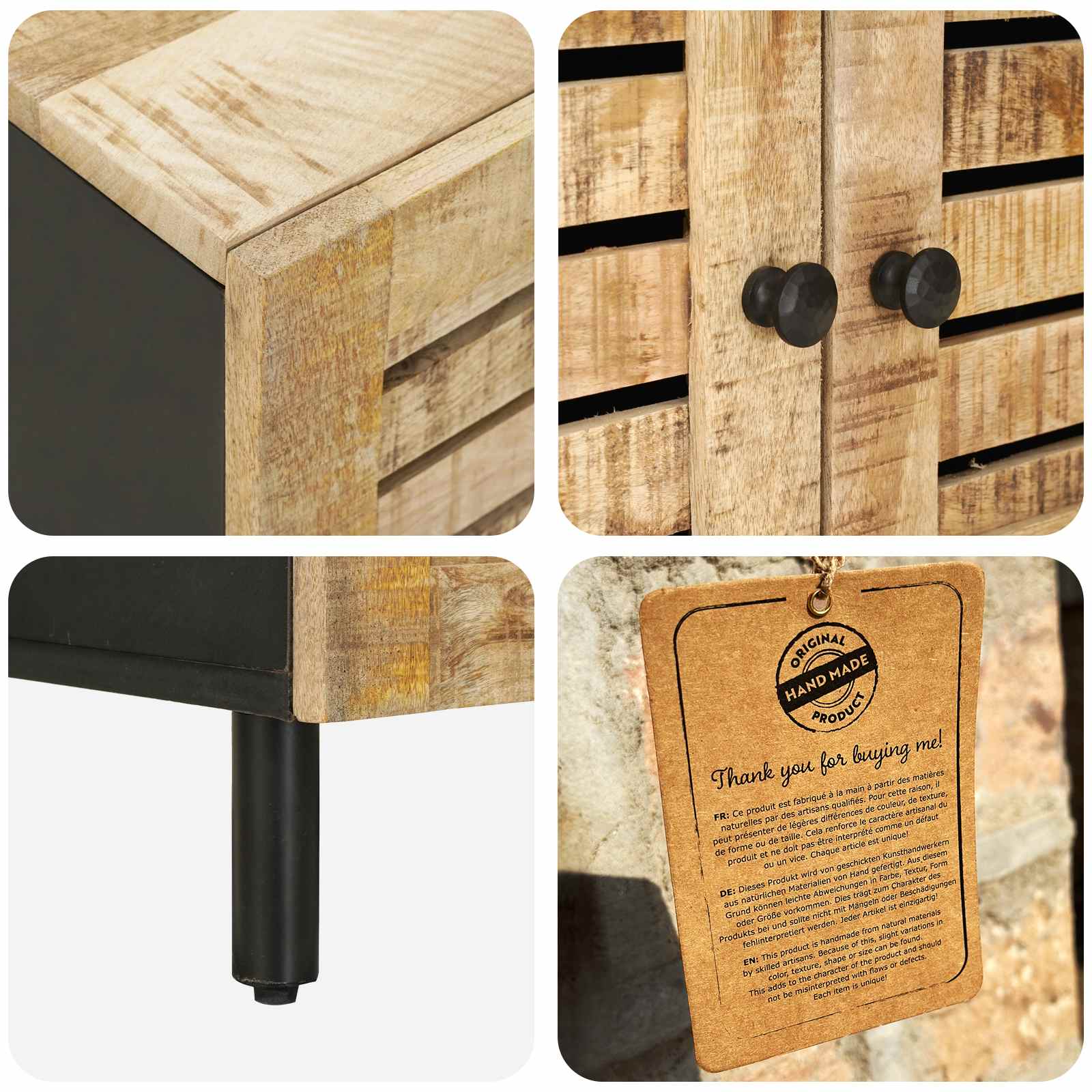 Salontafel Naturel 80 x 50 x 40 cm Massief Mango Hout image 7