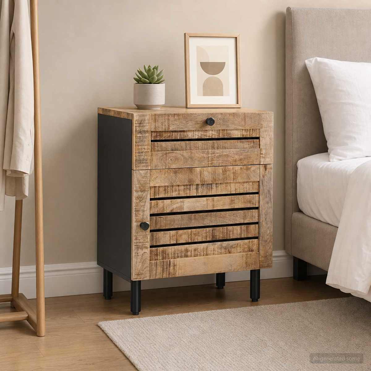 Sengebord Naturfarvet 50 x 33 x 60 cm Massivt mangotræ