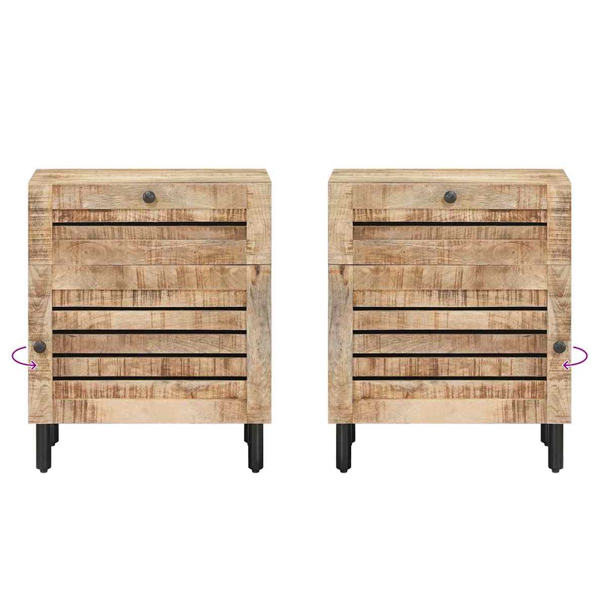 Sengebord Naturfarvet 50 x 33 x 60 cm Massivt mangotræ - Billede 8