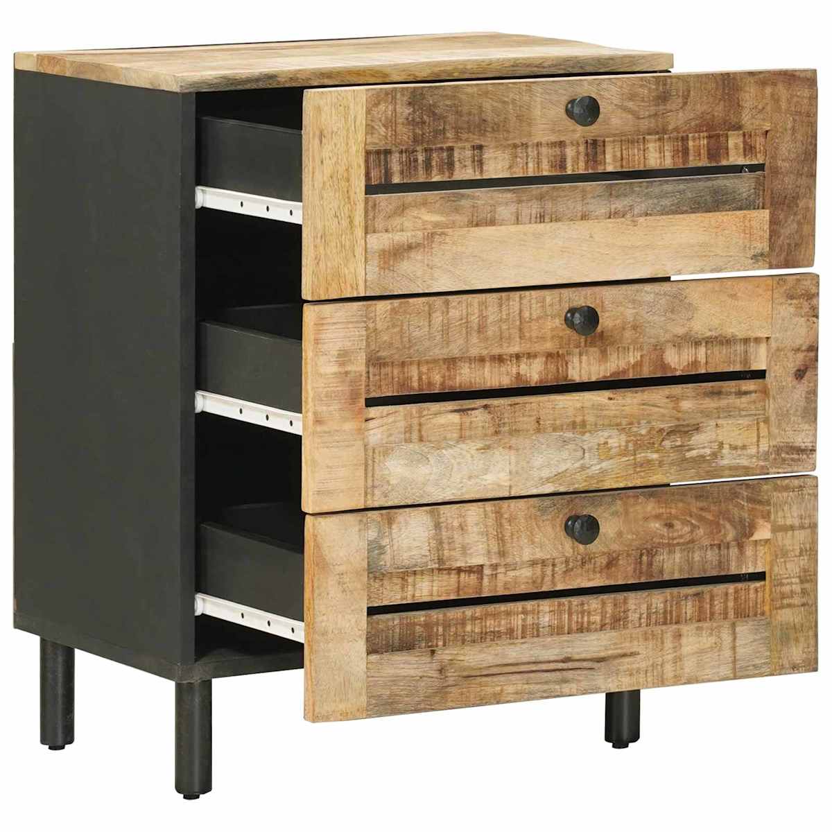 Sengebord Naturfarvet 50 x 33 x 62 cm Massivt mangotræ - Billede 3