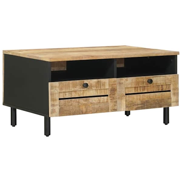 vidaXL Kohvilaud Pruun ja must 80 x 54 x 40 cm Tugev mango puu