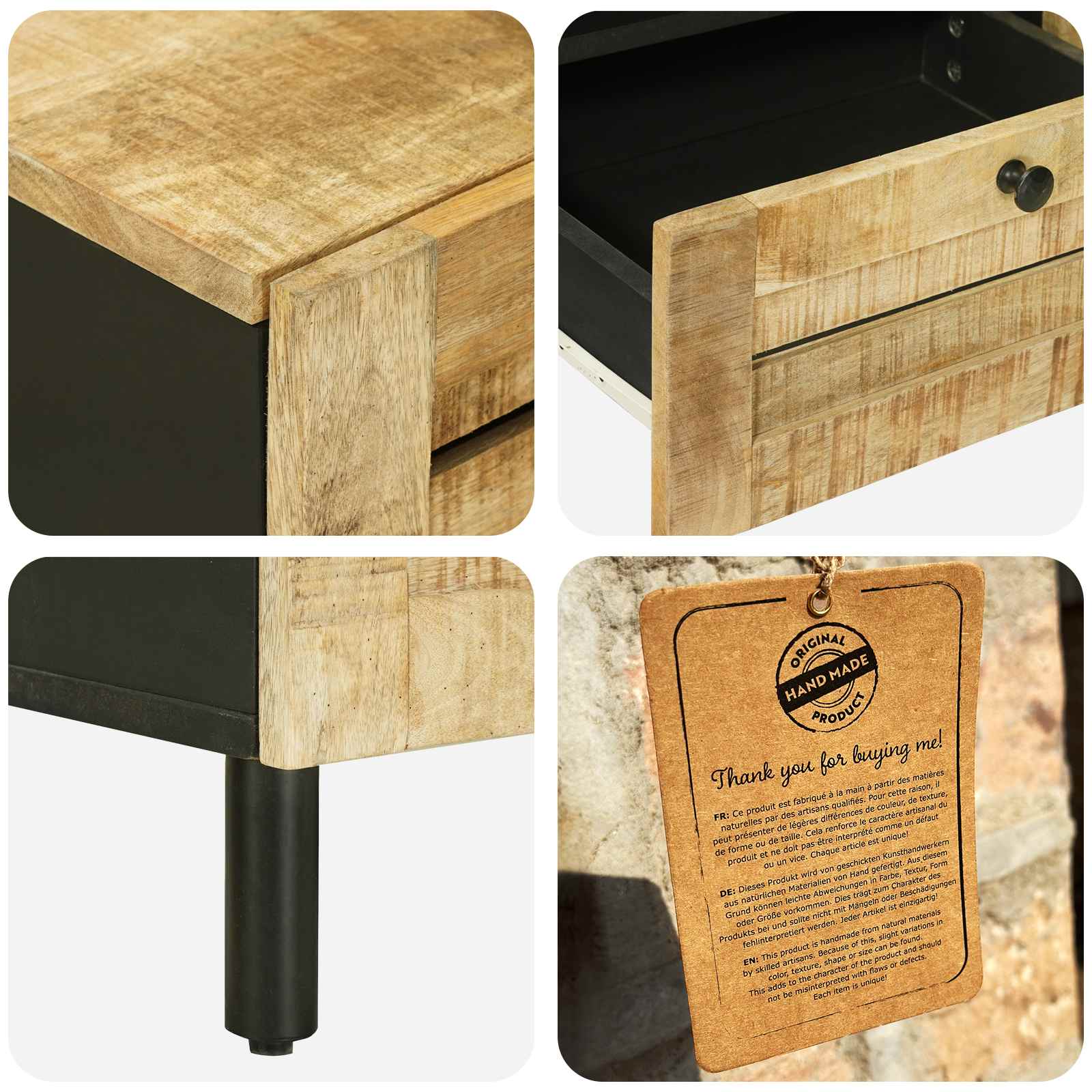 Opslagkasten Naturel 105 x 33 x 46 cm Massief Mango Hout image 7