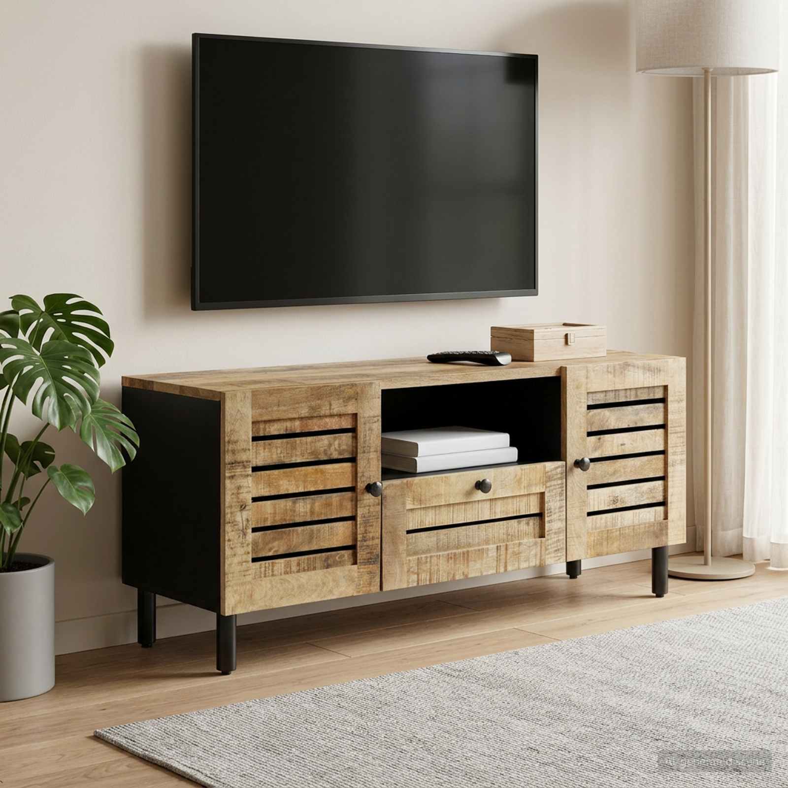 Opslagkasten Naturel 105 x 33 x 46 cm Massief Mango Hout image 1
