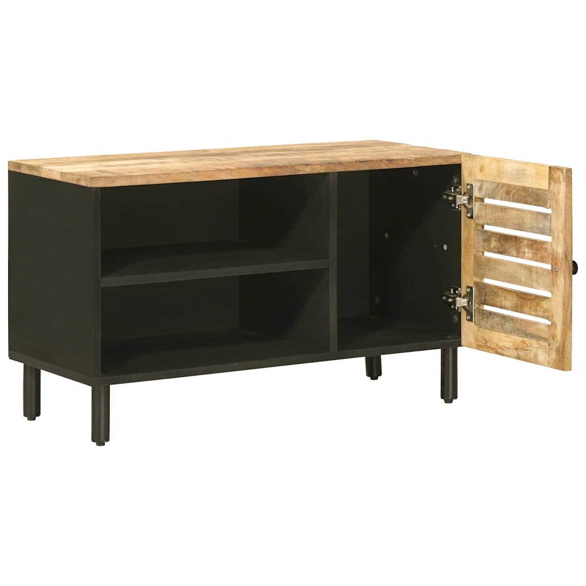 Opbevaringsskabe Naturfarvet 80 x 33 x 46 cm Massivt mangotræ - Billede 3