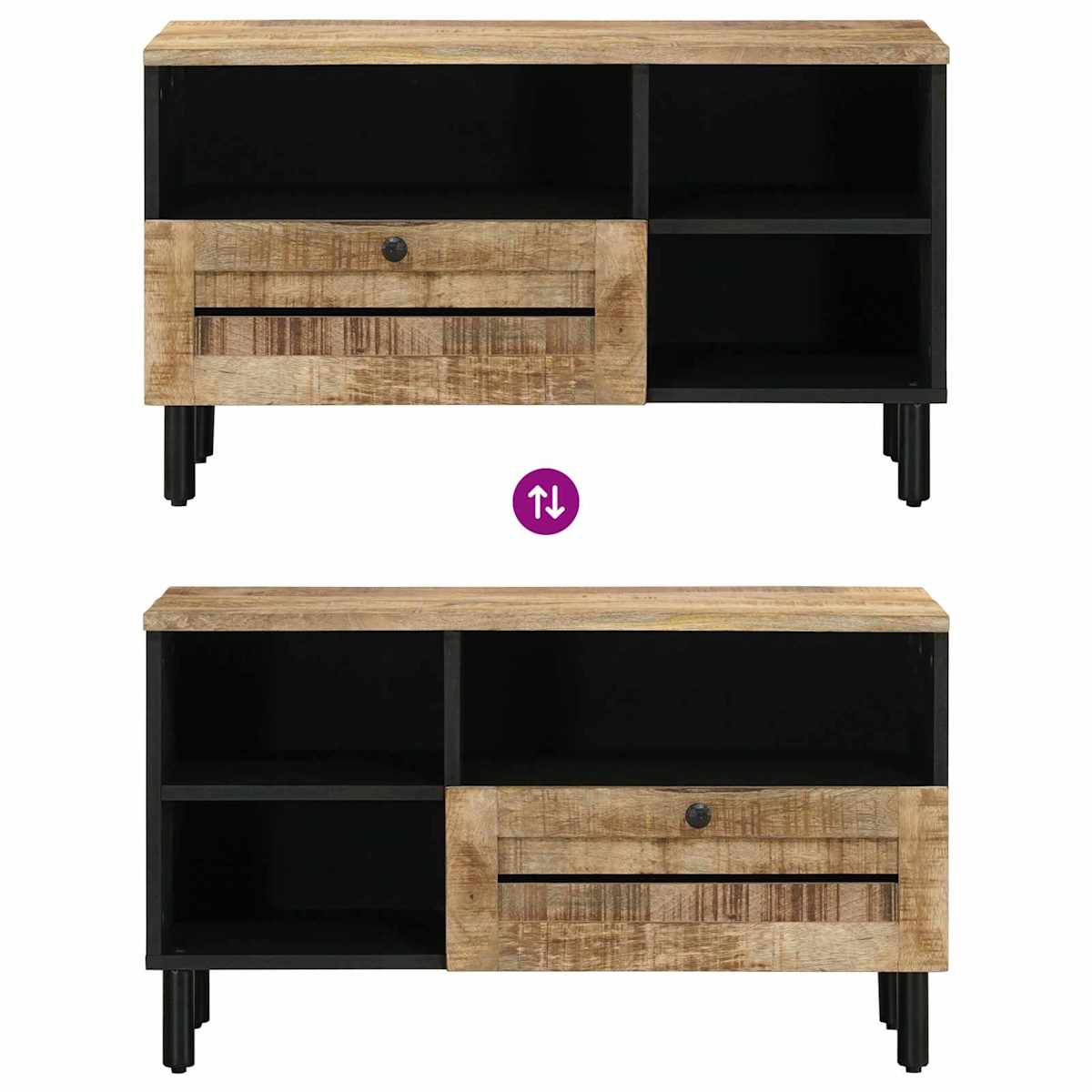 Opbevaringsskabe Brun og sort 80 x 33,5 x 46 cm - Billede 8