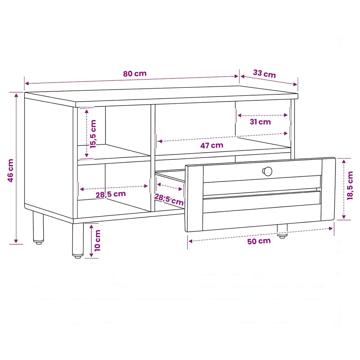 Opbevaringsskabe Brun og sort 80 x 33,5 x 46 cm - Billede 10
