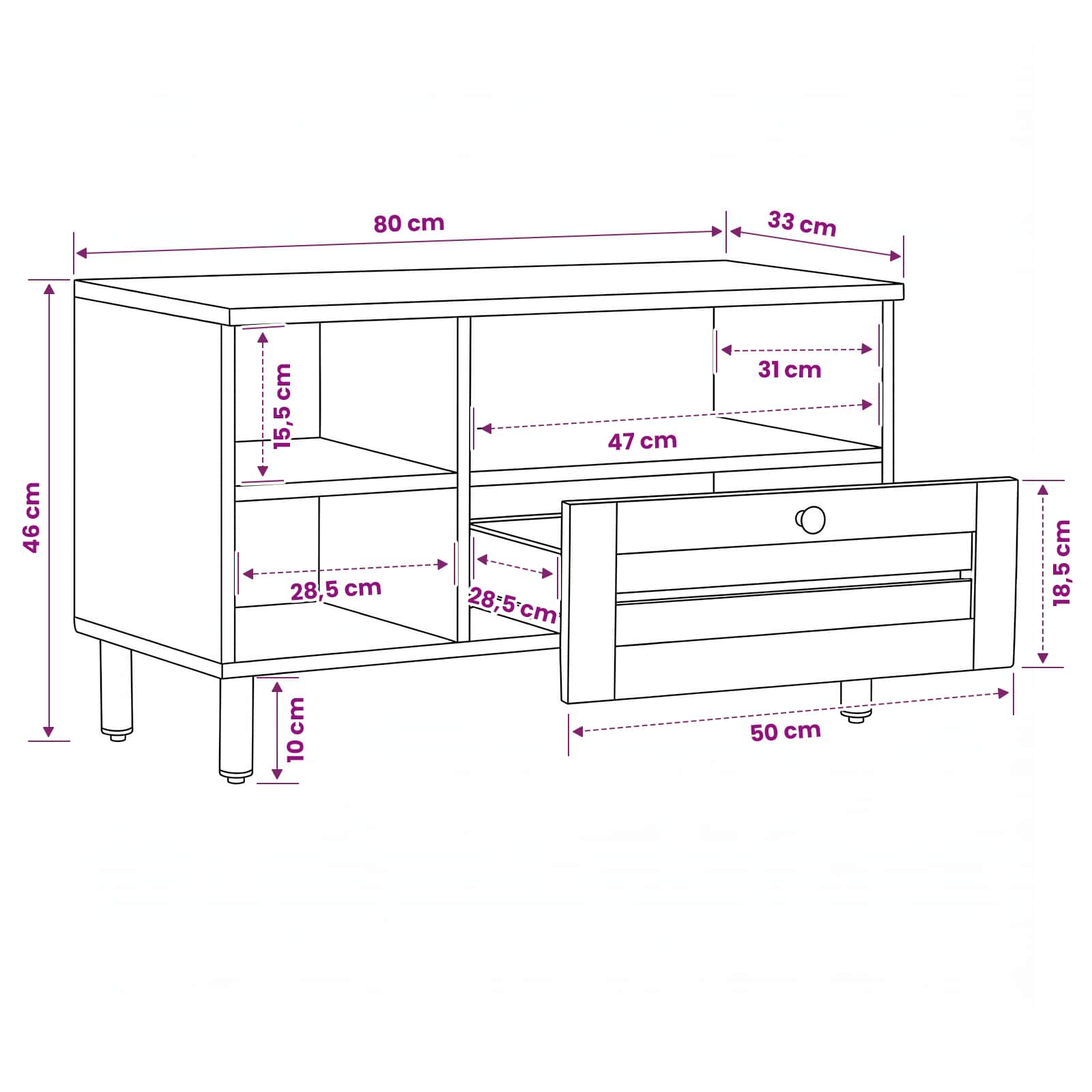 Opslagkasten Bruin 80 x 33,5 x 46 cm Massief Mango Hout image 10