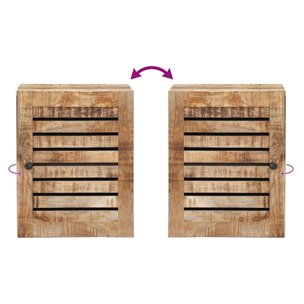 Hængeskab Brun og sort 38 x 33,5 x 48 cm Massivt mangotræ - Billede 10
