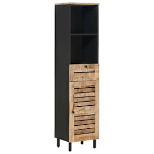 vidaXL Vannitoa kapp Pruun ja must 38 x 33,5 x 160 cm Tugev mango puu