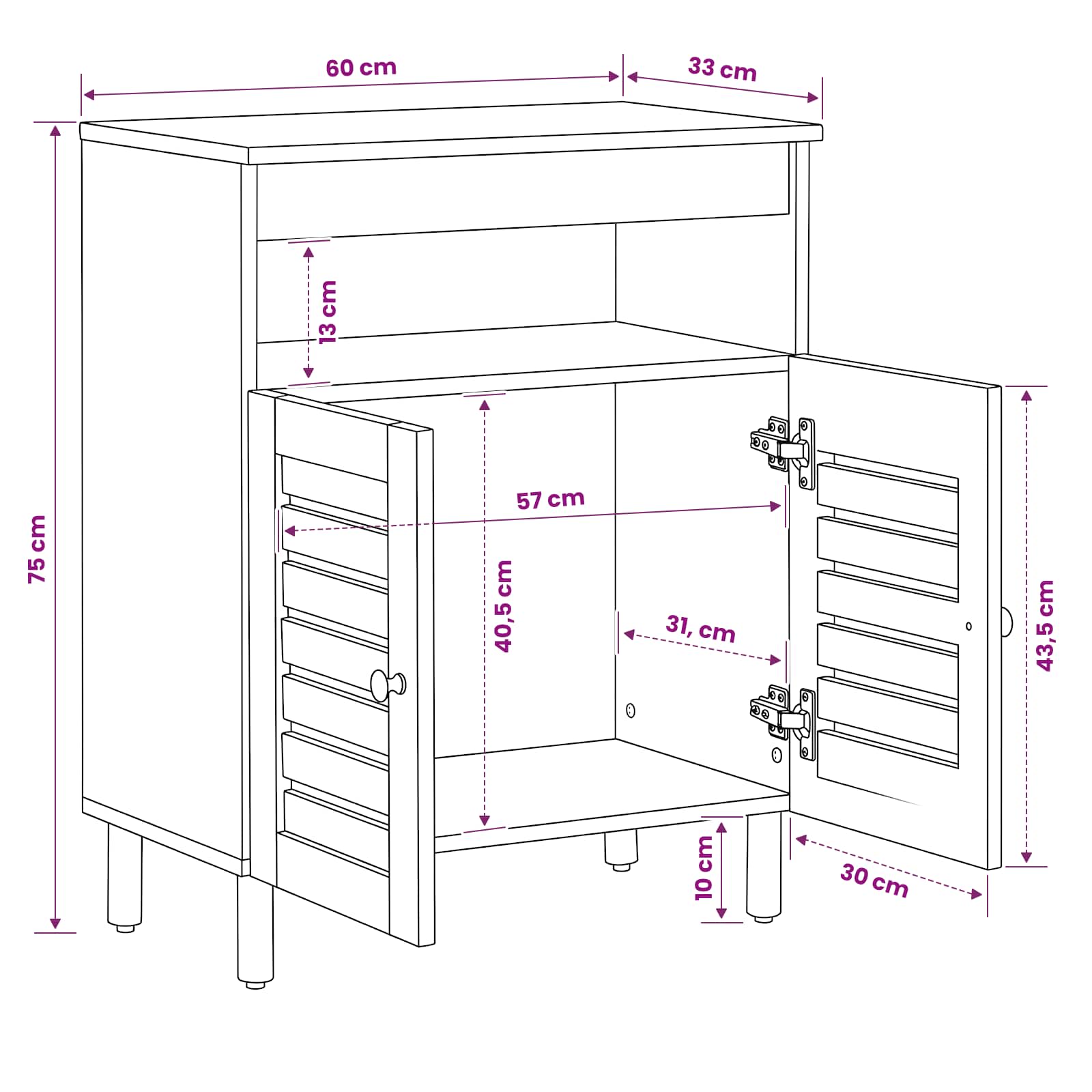Storage Cabinets size guide