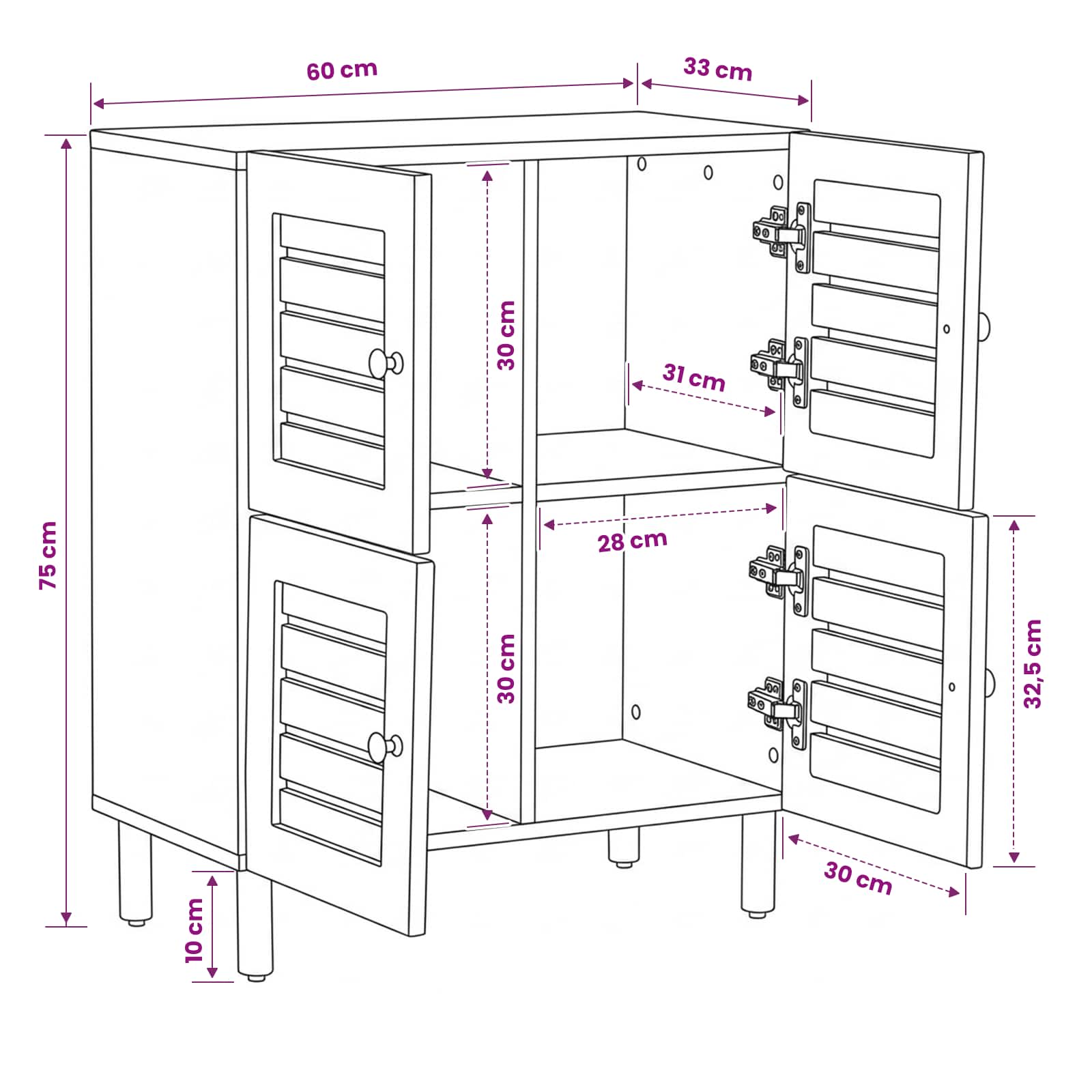 Storage Cabinets size guide