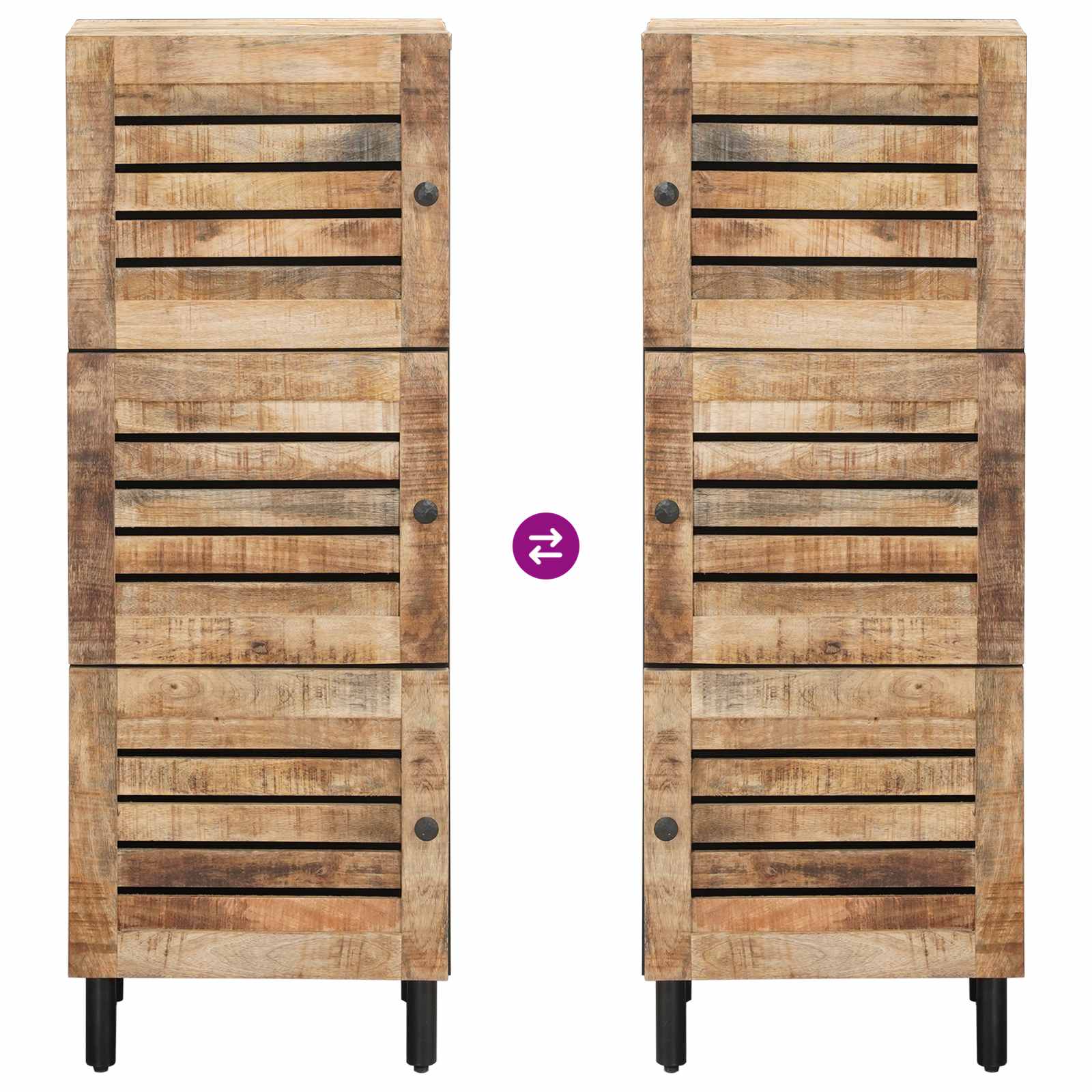 Opslagkasten Naturel 40 x 33 x 110 cm Massief Mango Hout image 8