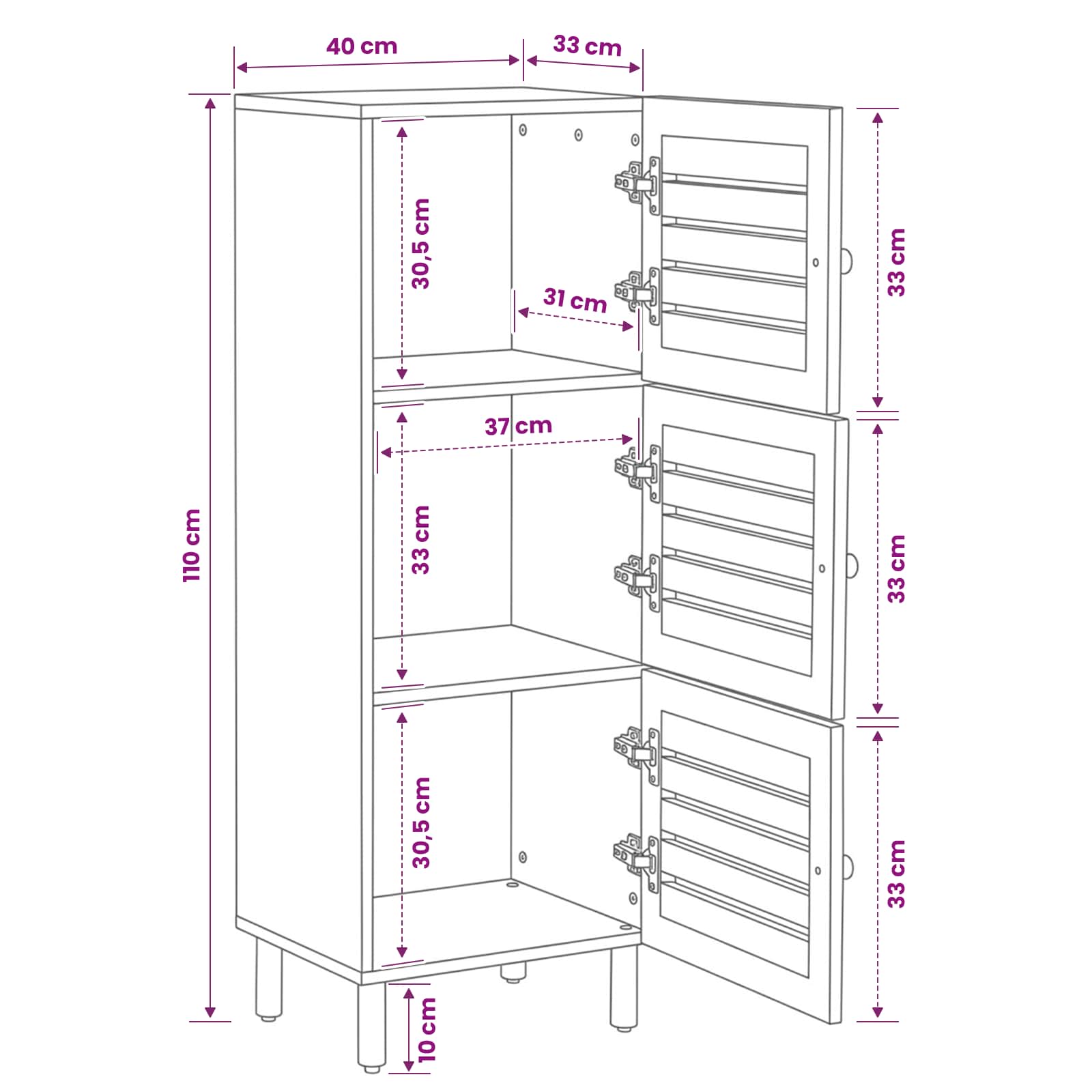 Storage Cabinets size guide
