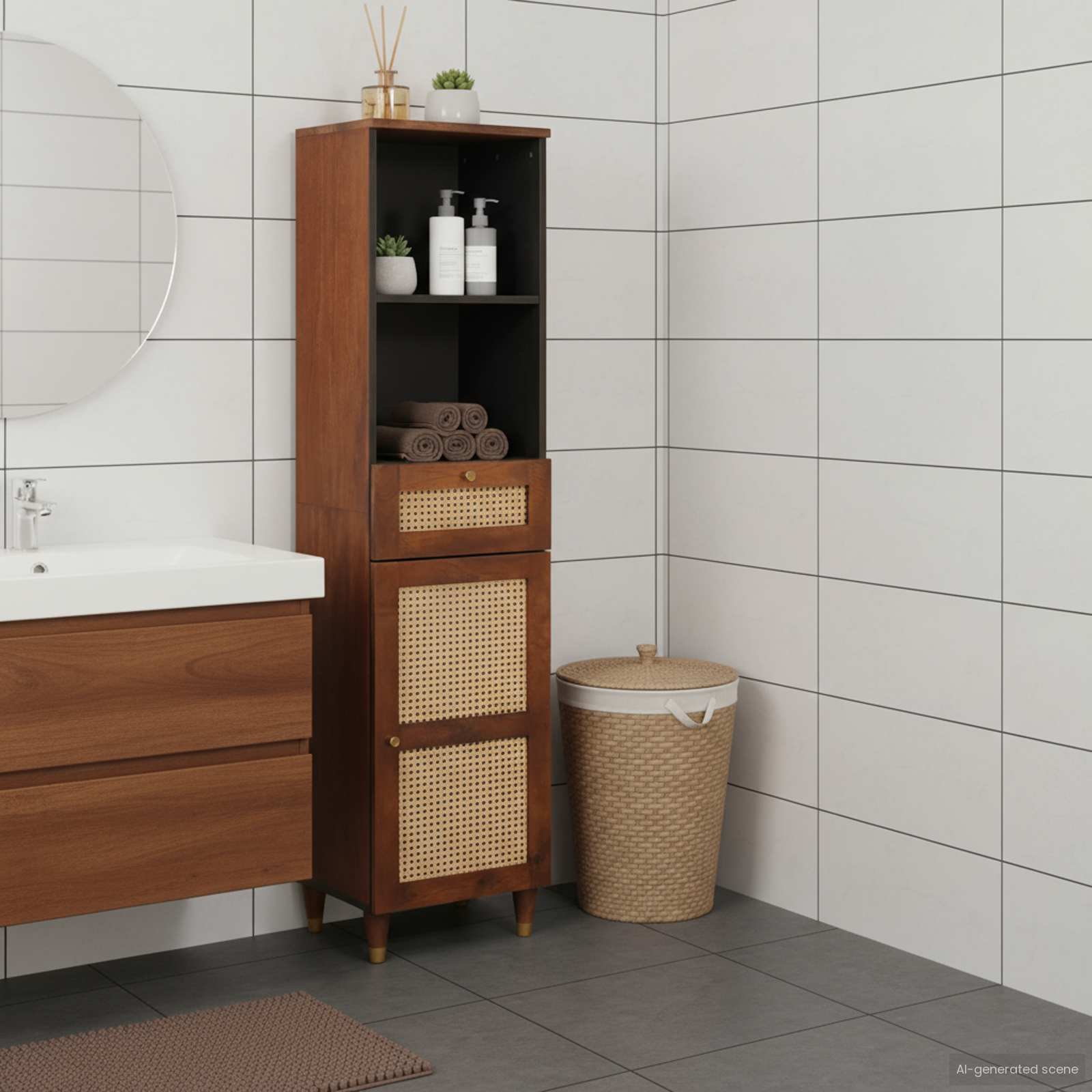 vidaXL Sideboard mit Regal Braun 38 x 33,5 x 160 cm Massivholz Mango