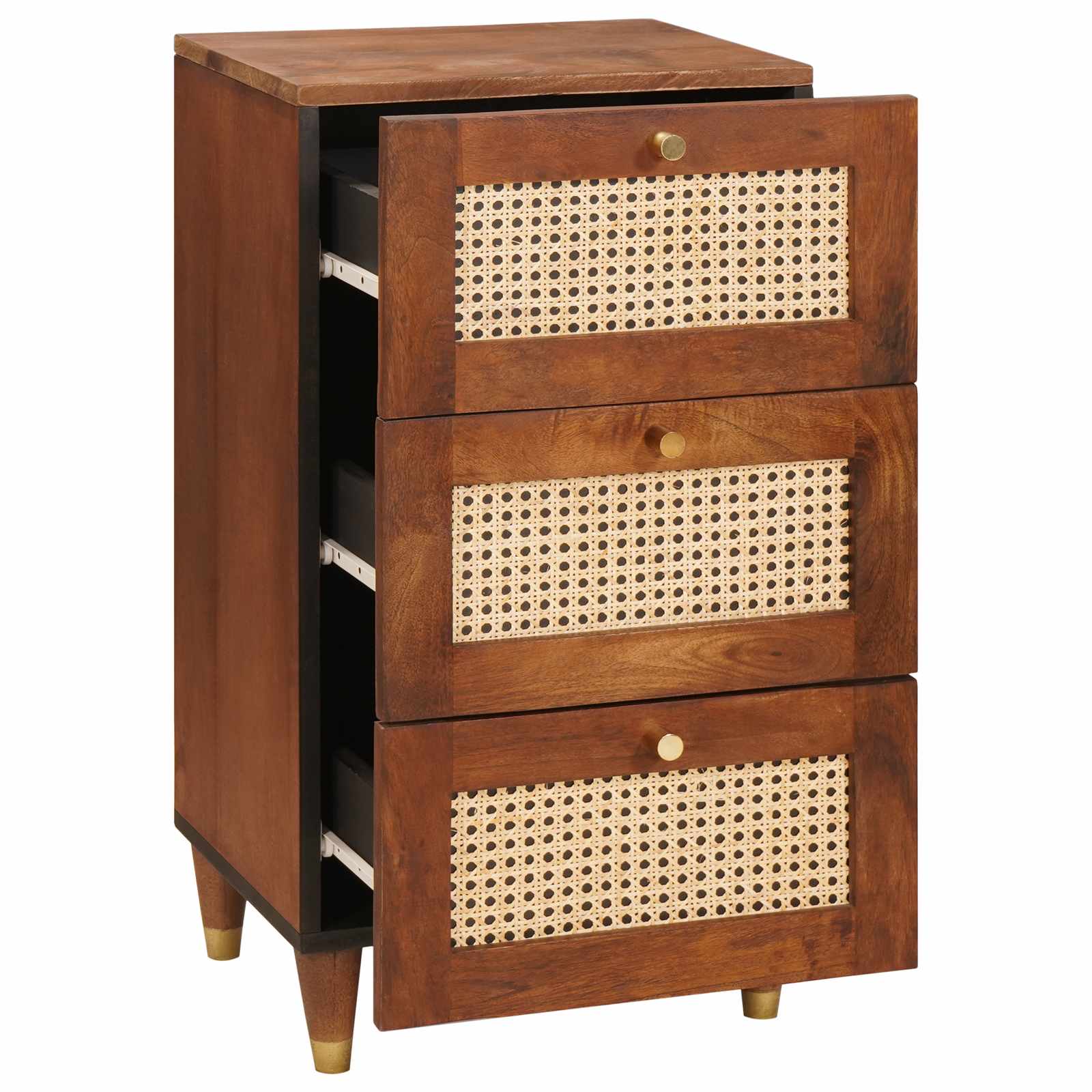 Dressoir met lade Bruin 40 x 33,5 x 75 cm Massief Mango Hout image 2