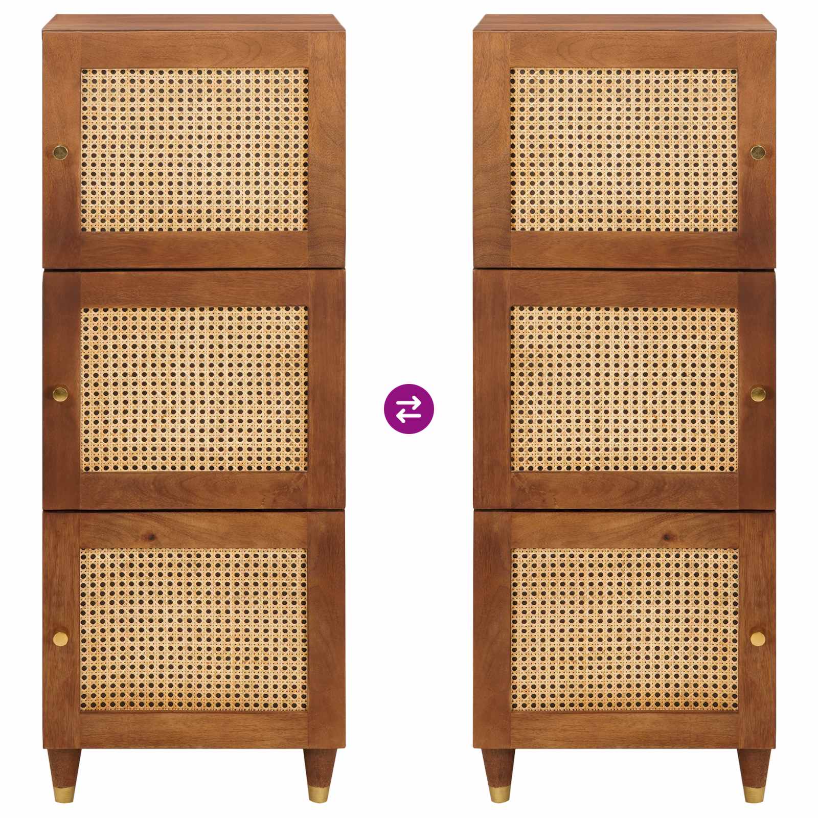 Hoge kast Bruin 40 x 33,5 x 110 cm Massief Mango Hout image 10