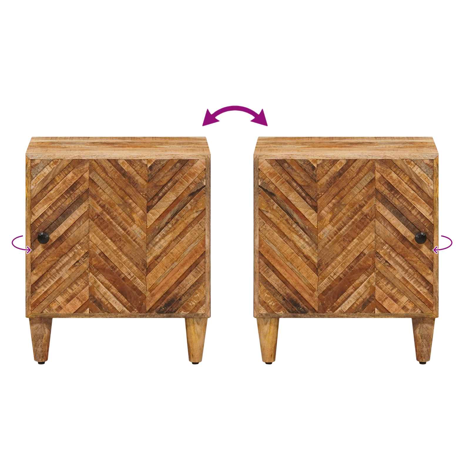 Nachtkastje Bruin 40 x 33,5 x 46 cm Massief Mango Hout image 10