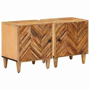 Nočna omarica 2 pcs Rjava 40 x 33,5 x 46 cm Masiven les manga