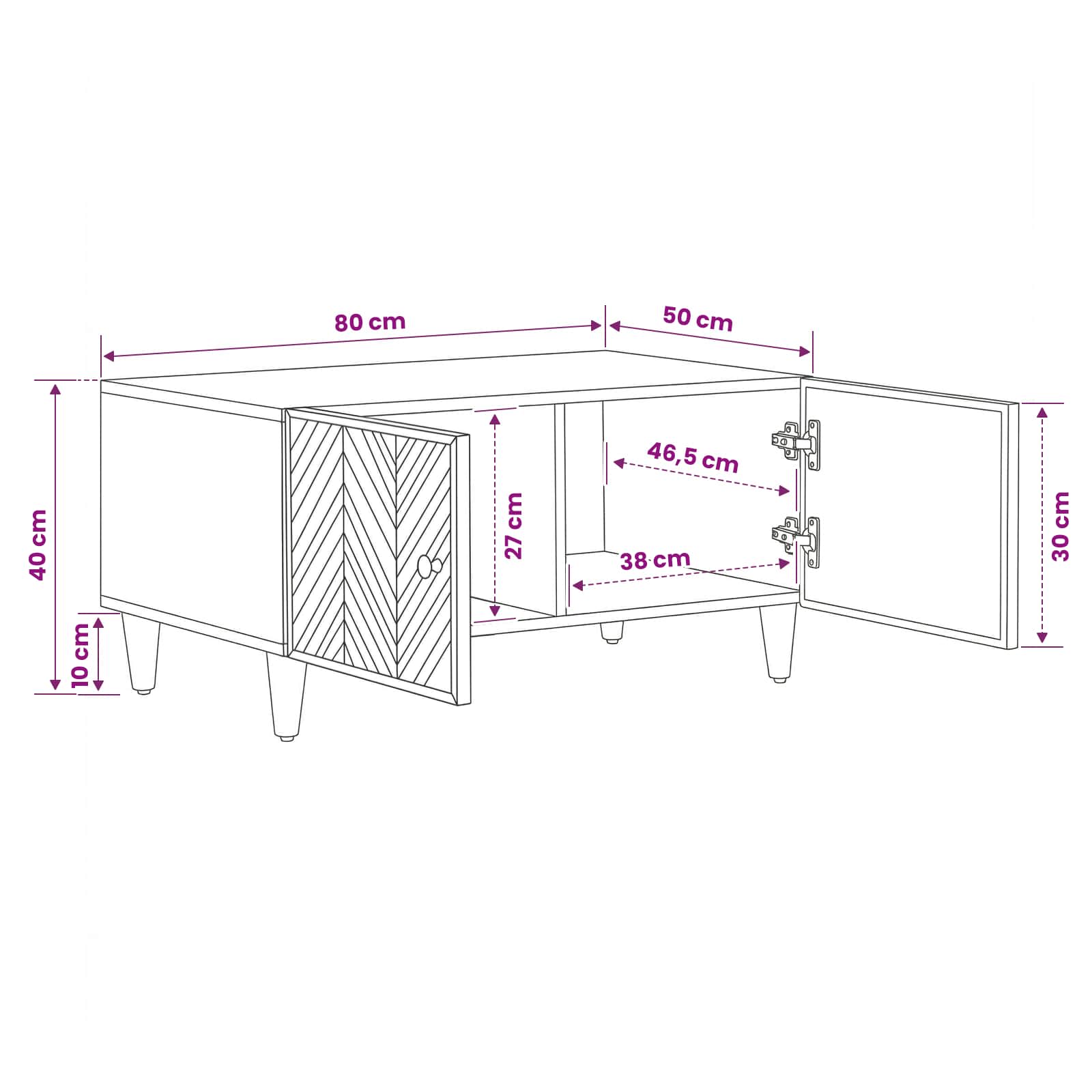 Salontafel Bruin 80 x 50 x 40 cm Massief Mango Hout image 11