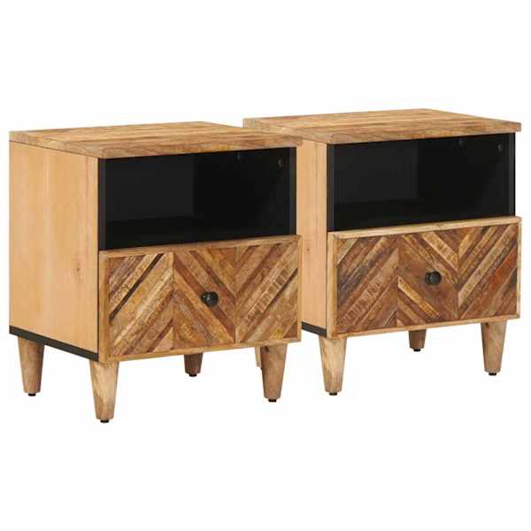 vidaXL &Ouml;&ouml;kapp 2 tk Pruun 50 x 33 x 60 cm Tugev mango puu