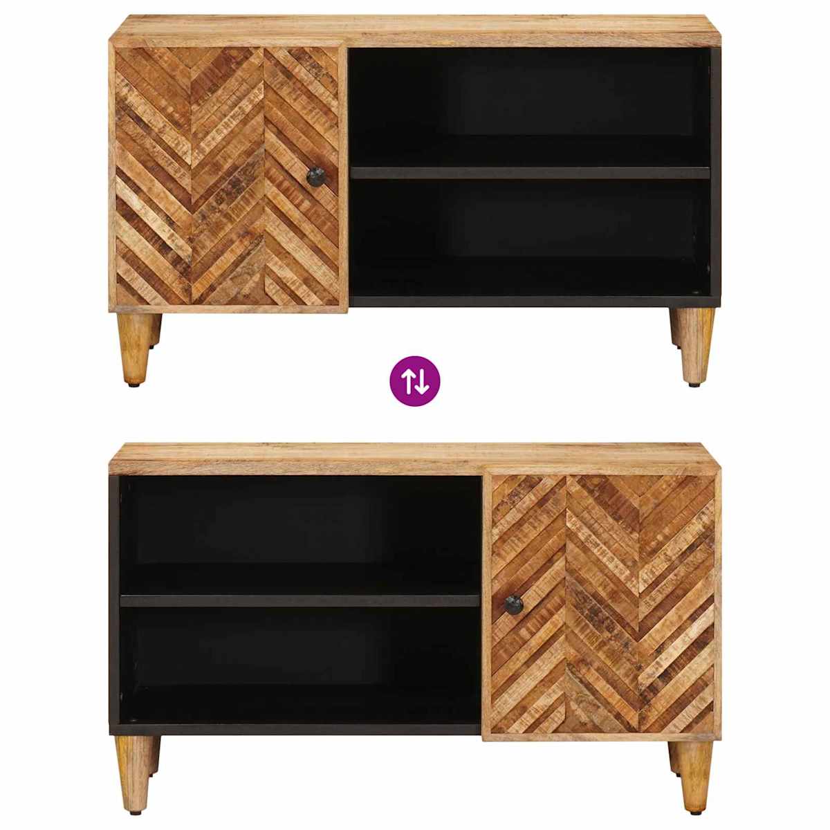 Opbevaringsskabe Brun 80 x 31,5 x 46 cm Massivt mangotræ - Billede 10