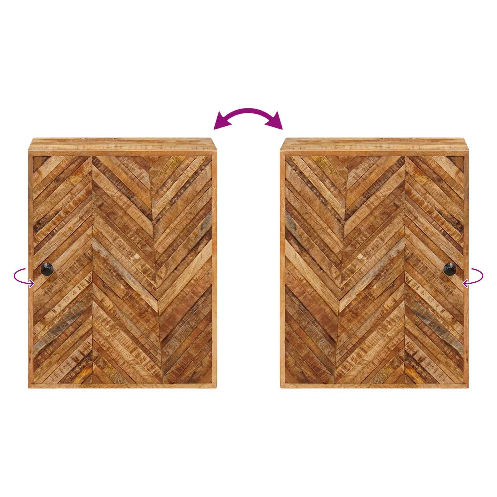 Hangkast met opslag Bruin 38 x 33,5 x 48 cm Massief Mango Hout image 9