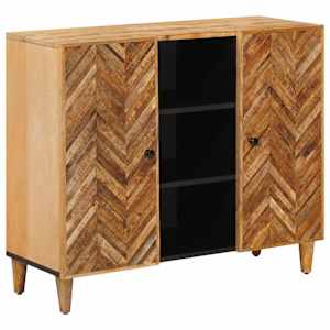 vidaXL Ladustamiskapid uksega Pruun 90 x 33,5 x 75 cm Tugev mango puu