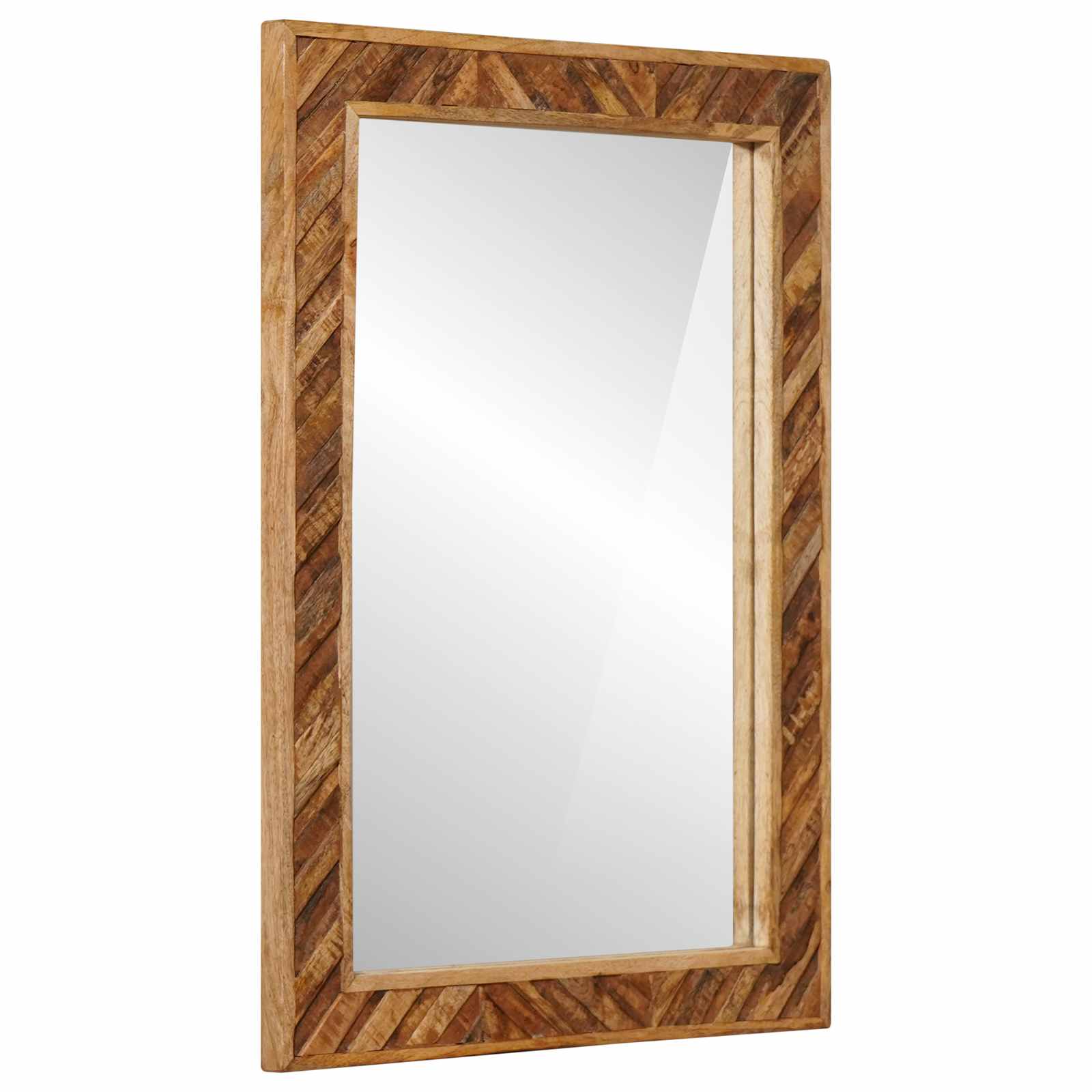 vidaXL Oglindă Pe perete cu oglindă Maro 70 x 50 x 3 cm Sticlă
