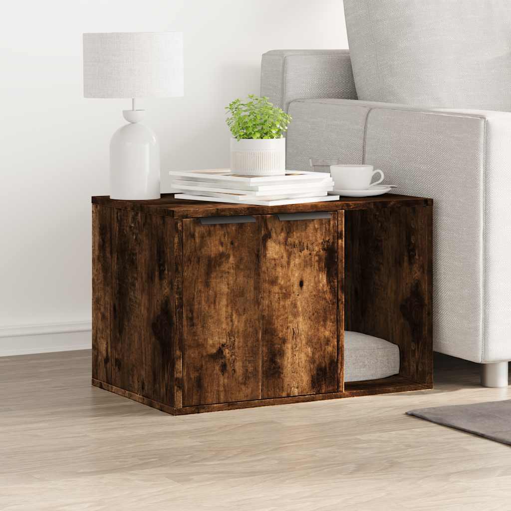 Thumbnail - vidaXL Katzenklo Räuchereiche 60x40x40 cm Holzwerkstoff