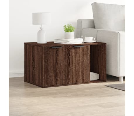 vidaXL Kutija z mačji pijesak boja hrasta 80x50x45cm konstruirano drvo